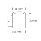 Applique esterno Cylinders Mono emissione 6W Grigio 3000k 67138E/G/W