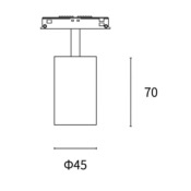 PHYONG MINI SPOT BIANCO 48V V2.0 DIMMERABILE 45MM 7W 36D 3000K