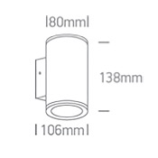 Applique esterno Cylinders Bi-emissione 2x6W Nero 3000K 67138/B/W