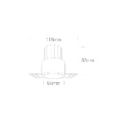 Mini Downlight 12W Trimless Nero 700ma No Driv F.70 3000K 10112BTR/B/W