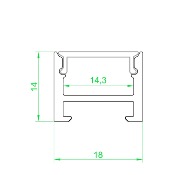 PROFILO PRO-1814 SURFACE 3000MM BIANCO (PROFILO+COVER OPACO)