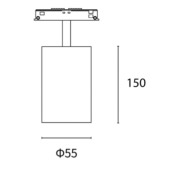 PHYONG MINI SPOT BIANCO 48V V2.0 DIMMERABILE 55MM 20W 36D 4000K