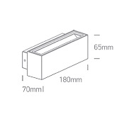 Applique Wall Up & Down Bianco 2x6W180x65mm 3000K IP54 67374A/W/W