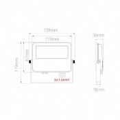 Beneito Proiettore Esterno SKY 10W Swhitch Bianco IP65 3000K/4000K/5000K