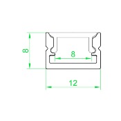 PROFILO PRO-1208 SLIM 3000MM BIANCO (PROFILO+COVER OPACO)