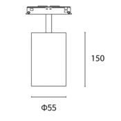 PHYONG MINI SPOT NERO 48V V2.0 DIMMERABILE 55MM 20W 36D 4000K