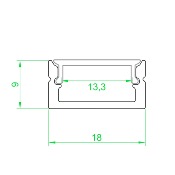 PROFILO PRO-1809 SURFACE 3000MM BIANCO (PROFILO+COVER OPACO)