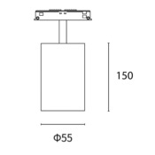 PHYONG MINI SPOT BIANCO 48V V2.0 DIMMERABILE 55MM 20W 36D 3000K