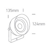 Spot Giardino Round Orientabile 14W driv.inc Nero IP65 3000K 67488C/AN/W