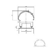 PROFILO PRO-2203C BOMBATO FLESSIBILE 2000MM ANOD. (PROFILO+COVER OPACO)