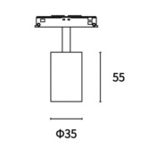 PHYONG MINI SPOT BIANCO 48V V2.0 DIMMERABILE 35MM 4W 36D 4000K